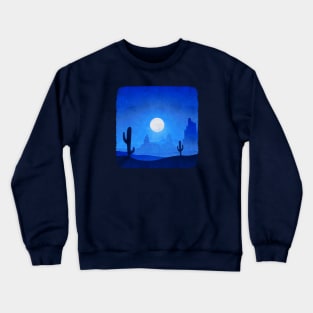 Dreamy Blue Desert Moon Seventies Snapshot Crewneck Sweatshirt